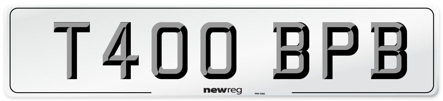 T400 BPB Number Plate from New Reg